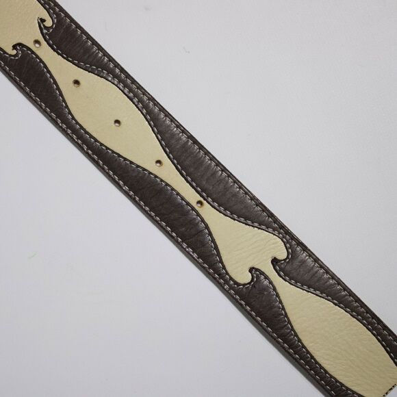 VTG 1995 Streets Ahead Made in USA Beige Western Belt Women Size M (37\
